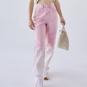 BDG Urban Outfitters NWT High Rise Baggy in Ombré Pink Jeans Size 25